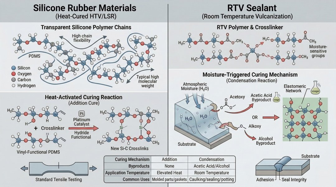 silicone rubber materials and rtv sealant comparison