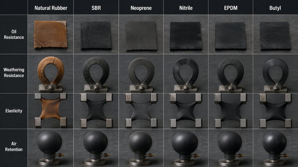 closest-thing-to-rubber-01-comparison-chart-of-natural-rubber-sbr-neoprene-nitrile-epdm-and-butyl-against-oil-resistance-weathering-elasticity-and-air-retention