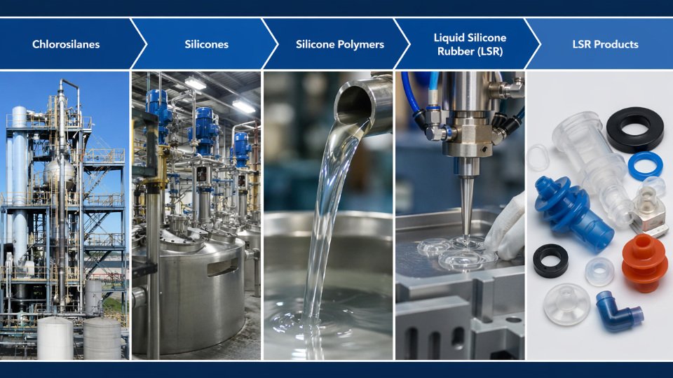 liquid-silicone-rubber-uses-01-silicone-value-chain-from-chlorosilanes-to-lsr