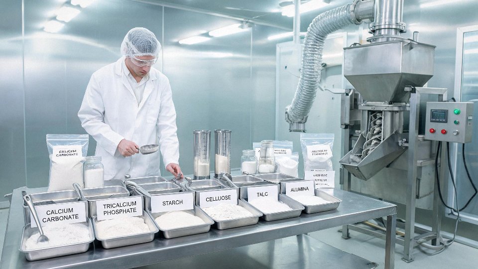 Industrial powder handling line comparing silicon dioxide substitutes