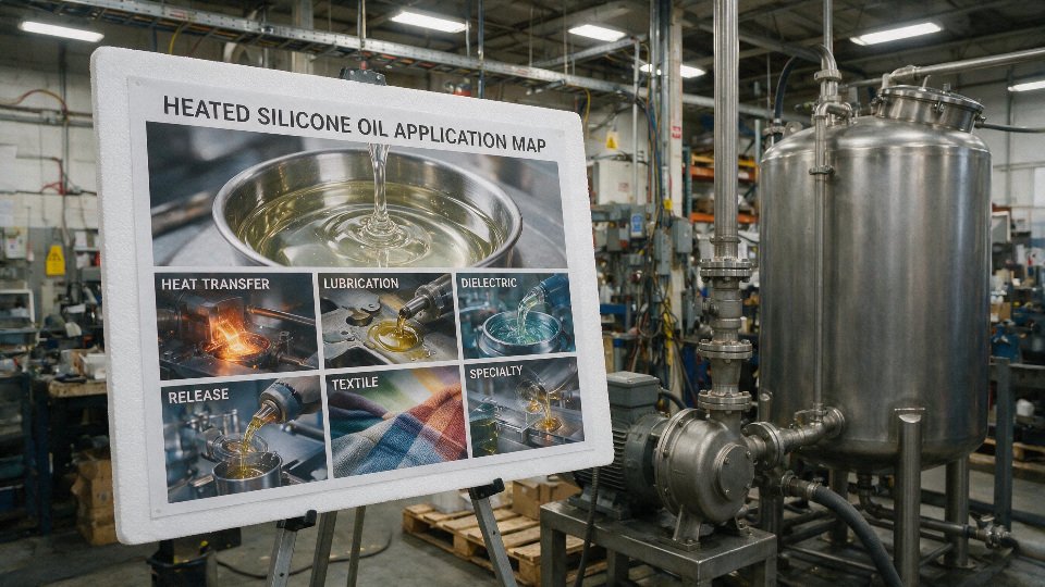 heated-silicone-oil-effects-01-application-map-showing-heated-silicone-oil-risks-across-heat-transfer-lubrication-dielectric-release-textile-and-specialty-uses