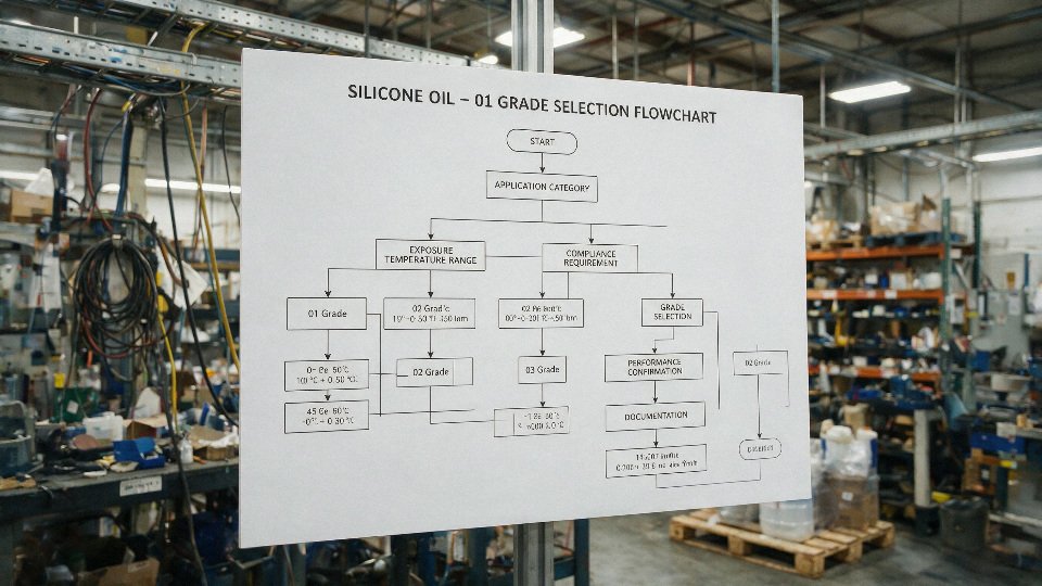 is-silicone-oil-toxic-01-grade-selection-flowchart-for-silicone-oil-by-application-exposure-temperature-and-compliance