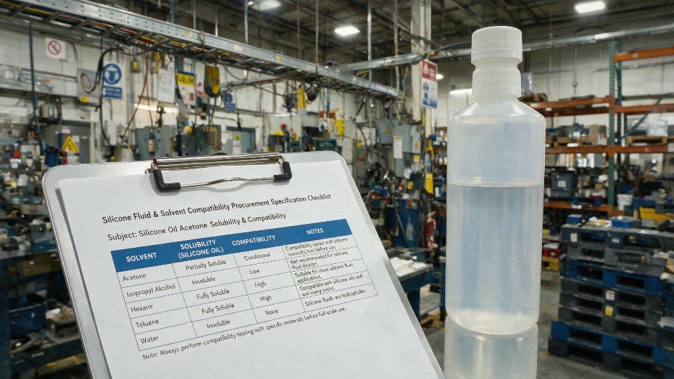 silicone-oil-acetone-solubility-07-procurement-specification-checklist-for-silicone-fluid-and-solvent-compatibility