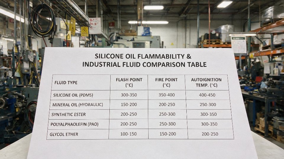 silicone-oil-flammability-01-industrial-fluid-comparison-table-chart