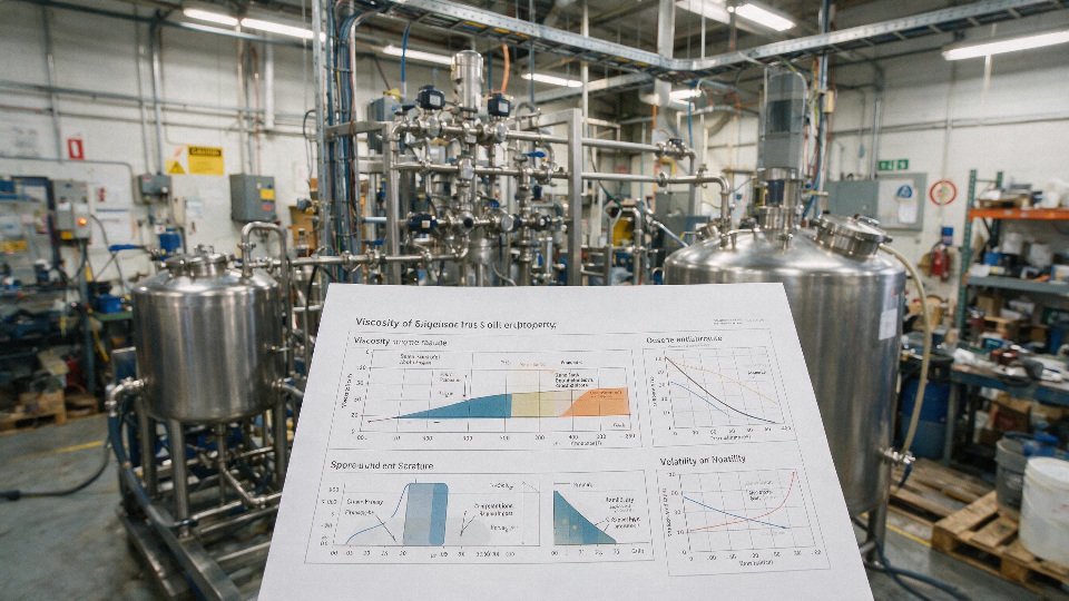 silicone-oil-properties-guide-01-silicone-oil-property-chart-showing-viscosity-range-temperature-behavior-surface-tension-and-volatility-tradeoffs