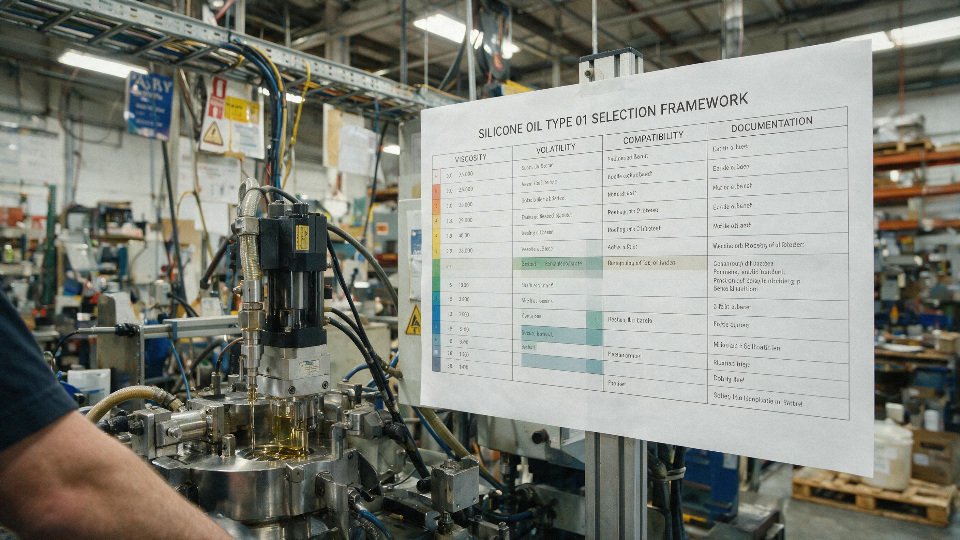 silicone-oil-type-01-selection-framework-chart-for-function-viscosity-volatility-compatibility-and-documentation