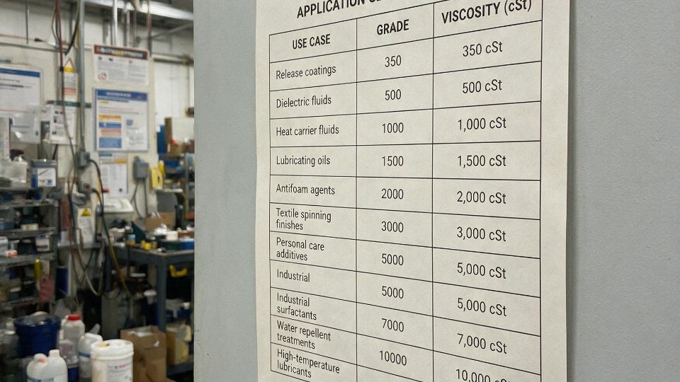 silicone-oil-viscosity-guide-01-application-selection-matrix-for-silicone-oil-grades-by-use-case