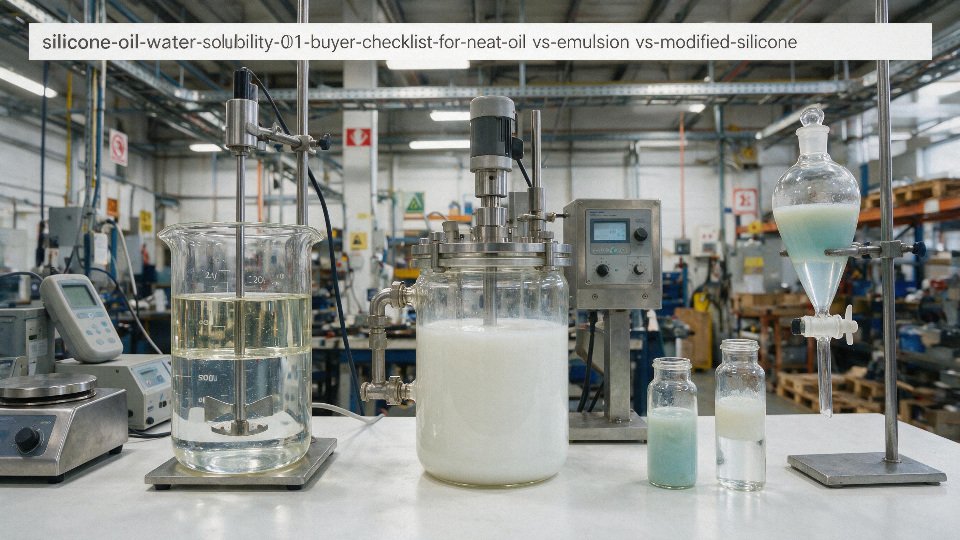 silicone-oil-water-solubility-01-buyer-checklist-for-neat-oil-vs-emulsion-vs-modified-silicone