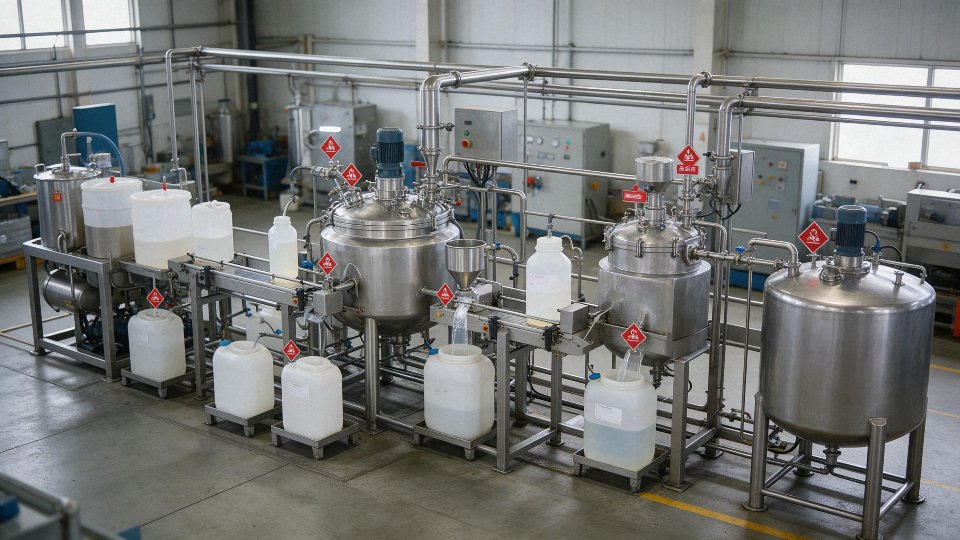 medical-silicone-oil-production-01-raw-material-flow-from-chlorosilanes-water-catalysts-and-contact-materials-to-medical-silicone-oil-with-contamination-risk-points