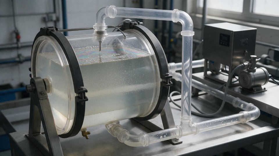 silicone-oil-moisture-01-cross-section-of-drum-and-piping-showing-dissolved-water-entrained-droplets-emulsion-free-water-and-surface-film