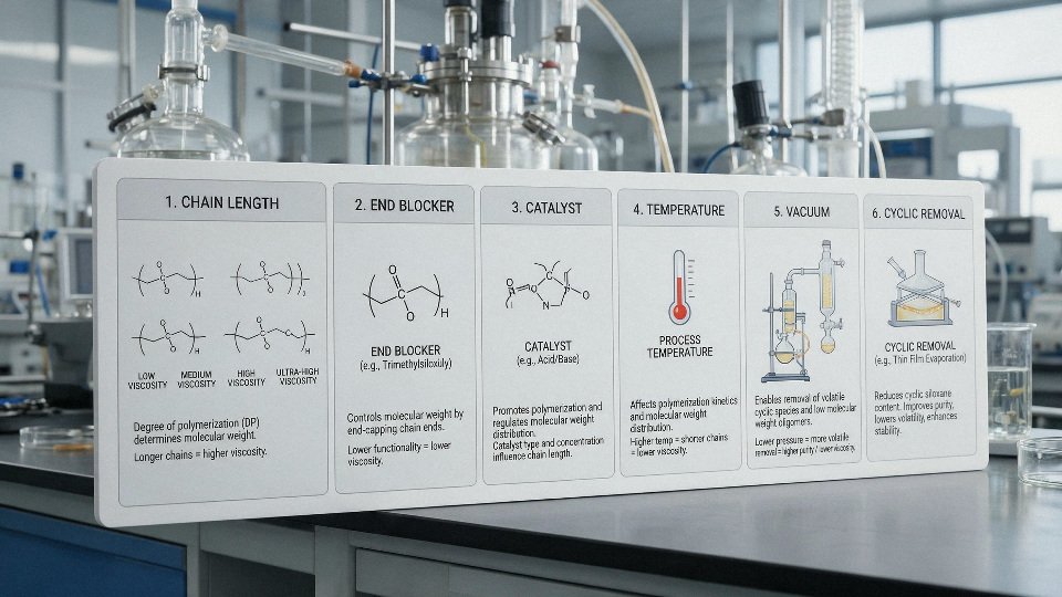 silicone-oil-process-01-viscosity-control-chart-showing-chain-length-end-blocker-catalyst-temperature-vacuum-and-cyclic-removal