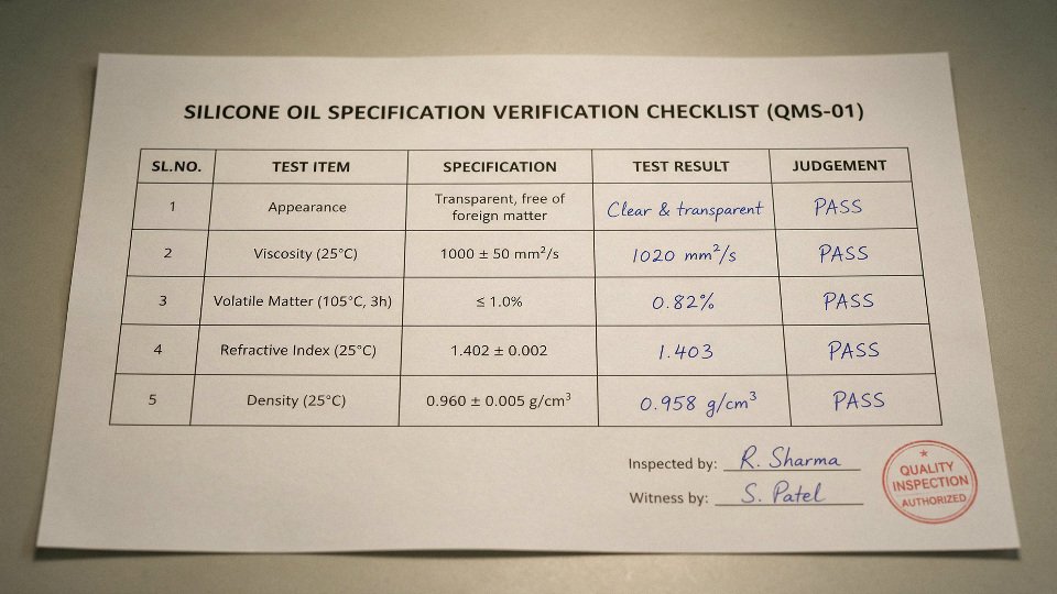silicone-oil-quality-parameters-01-specification-verification-checklist-table