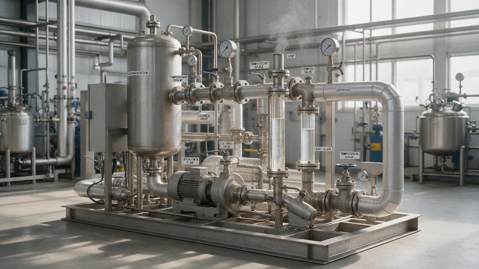 Silicone oil heat-transfer system operating in an industrial plant