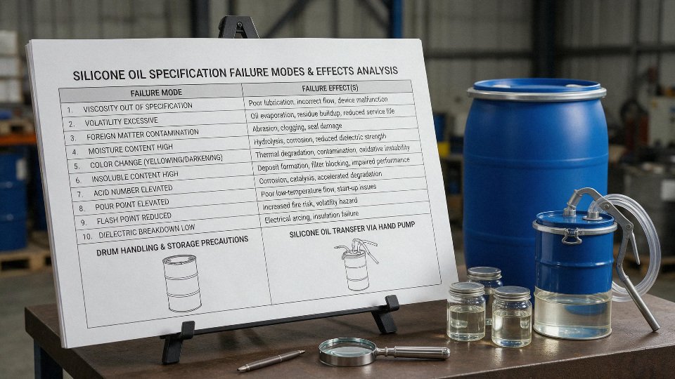 silicone-oil-standards-01-silicone-oil-specification-failure-modes-table-and-drum-handling-points
