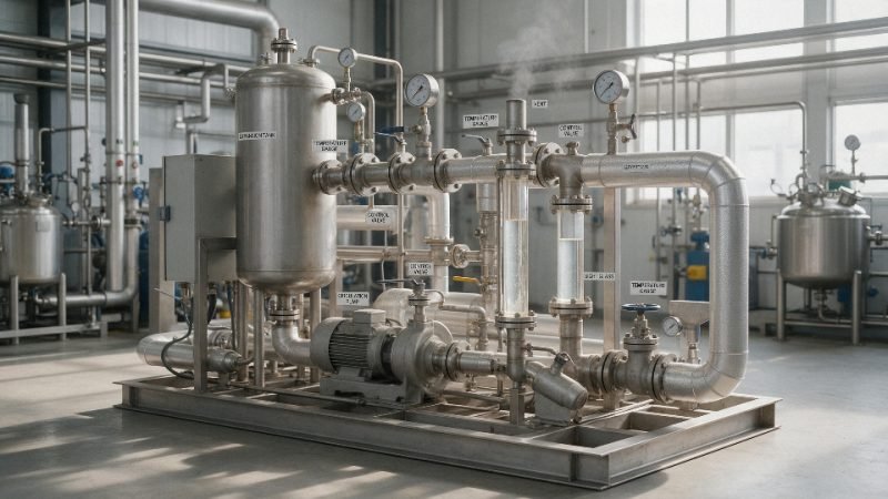 Silicone oil heat-transfer system operating in an industrial plant